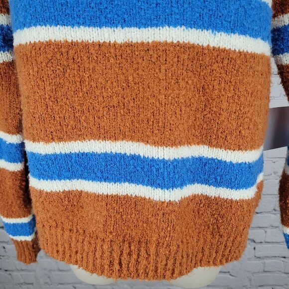 NWT All The Ways Orange Blue Striped Long Sleeve Pullover Sweater Small S - Picture 6 of 12